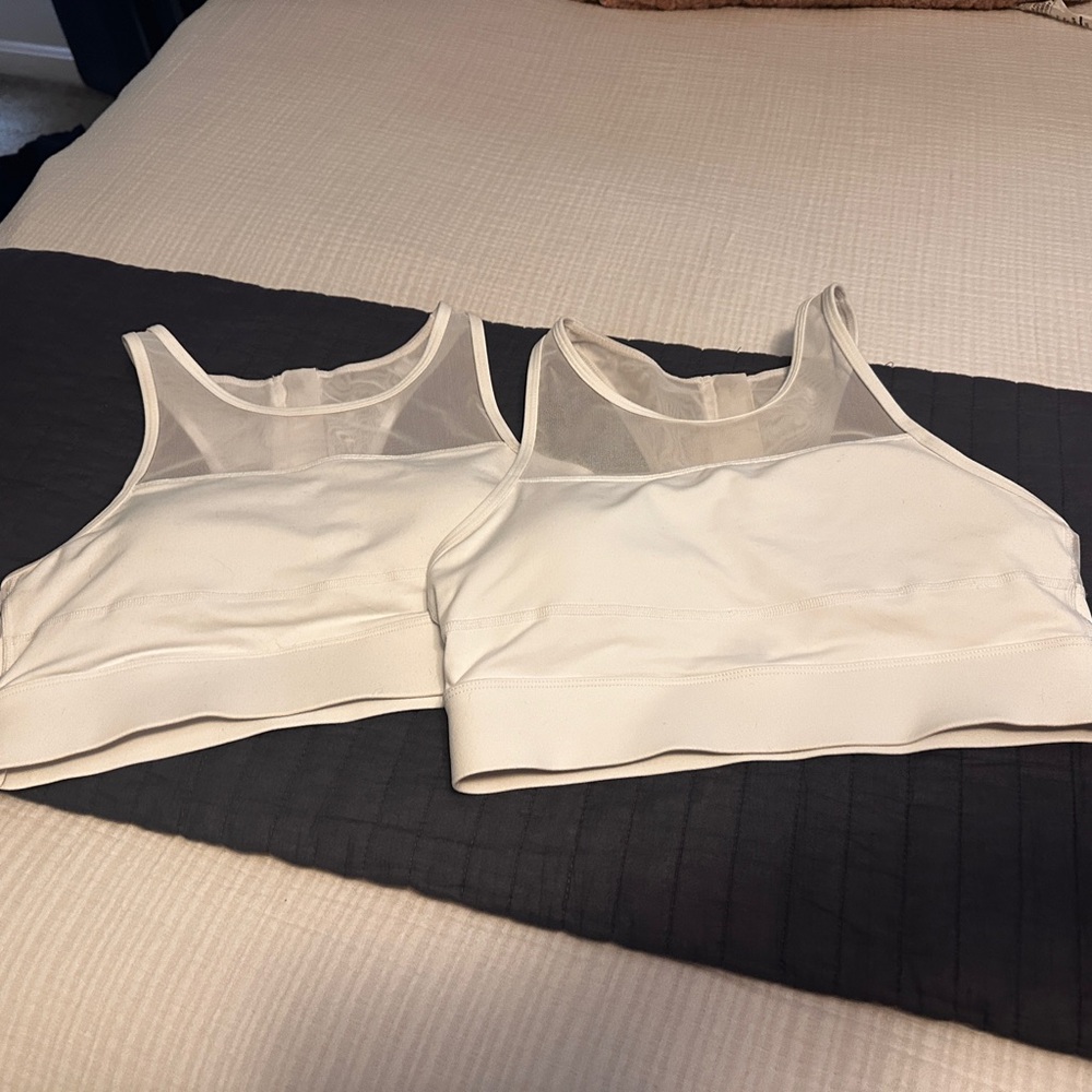 Women's White Mesh Sports Bras
